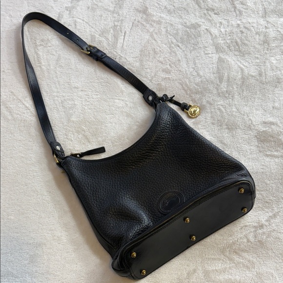 Dooney & Bourke Vintage 90s Y2K Black Pebbled Leather Shoulder Bag - Picture 10 of 14